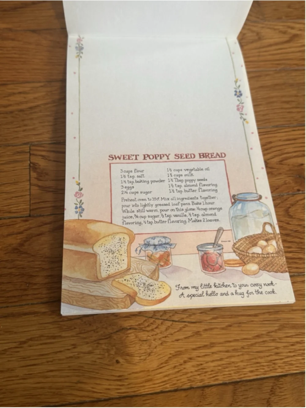 Vtg 1992 C.M. Paula Recipe For Friendship Stationary Writing Pad Notepad NOS NEW